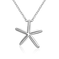 simple silver plated jewelry shellhard women starfish charm pendant necklace ocean sea starfish summer beach jewelry necklace