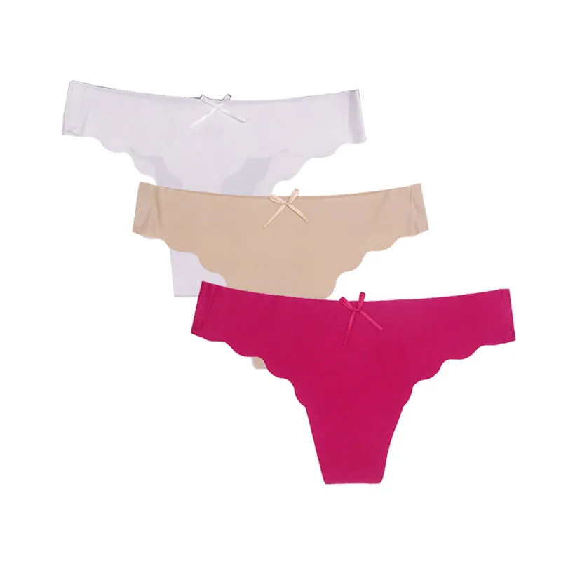 red.khaki.white Moonflme 3 шт./лот Новое поступление бесшовное нижнее белье женские стринги 87331 - Цвет: red.khaki.white