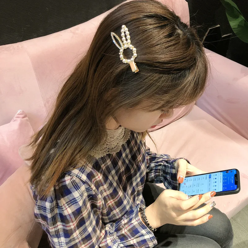 2019 Корея новые шпильки с жемчугом заколки Снежинка кролик заколки-бабочки для