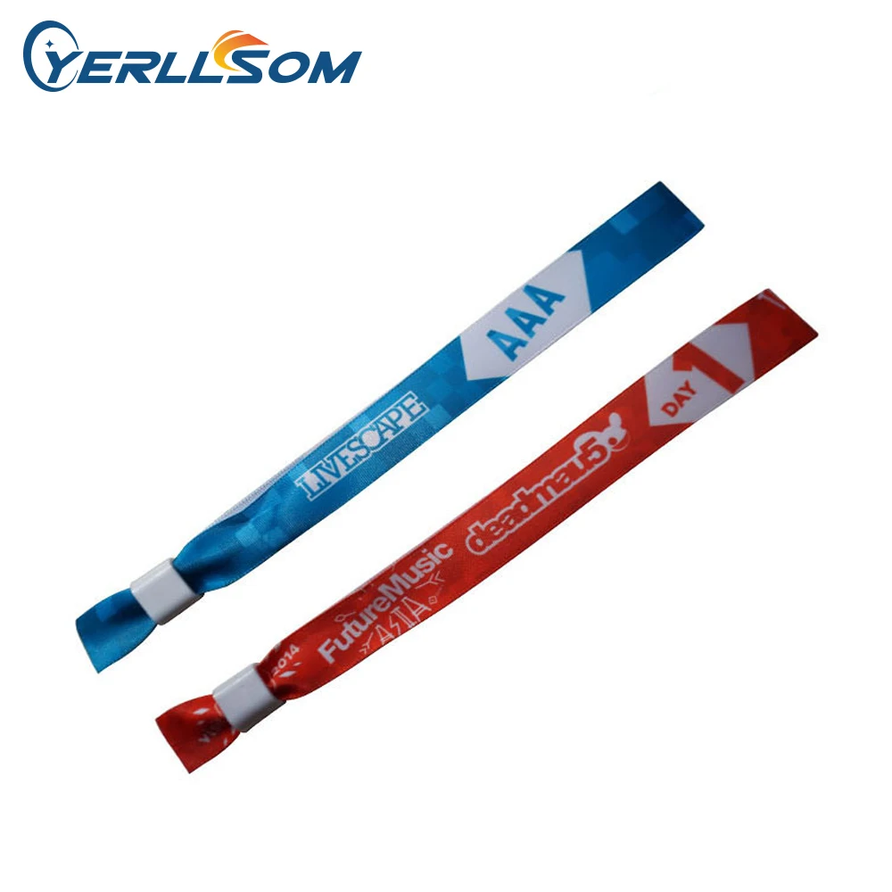 

YERLLSOM 1100PCS/lot Customized Personalized printing logo fabric wristbands bangles for gifts Y061511
