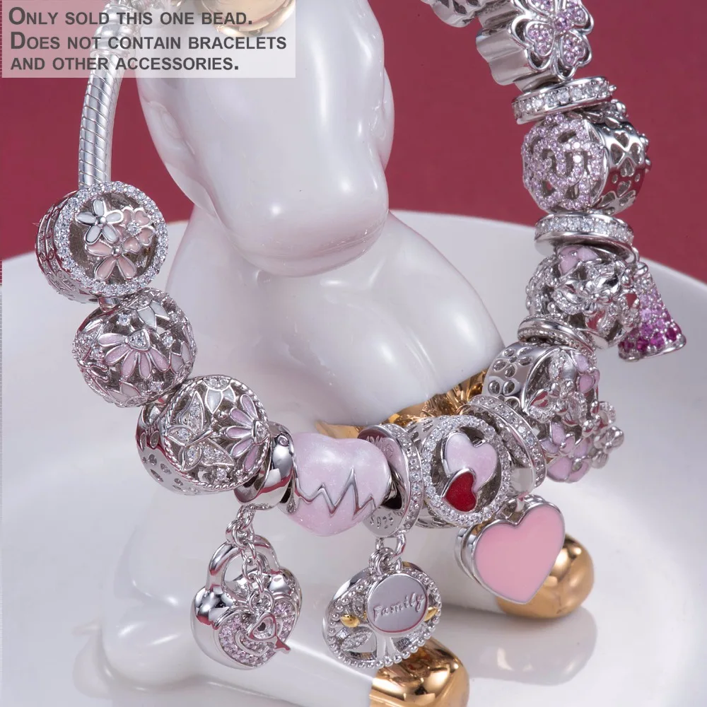 Семья дерево 925 пробы серебряные Тропические рыбы и воды растения tailBeads амулеты