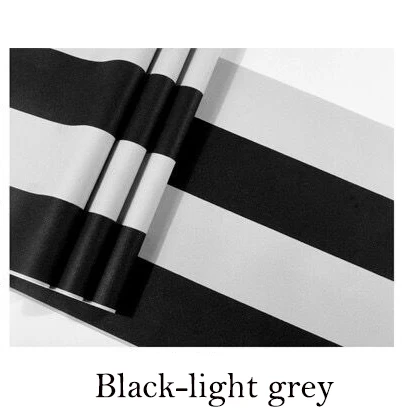 Black-light grey Черно-Белые Серые белые вертикальные полосы обои в рулонах для стен для девочек Детская комната 3d полоса стены бумага в рулонах 3d обои - Цвет: Black-light grey