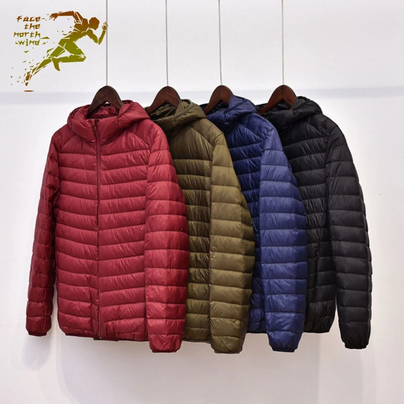 Мужские уличные шапки пуховая одежда легкая тонкая короткий пуховик сохраняет