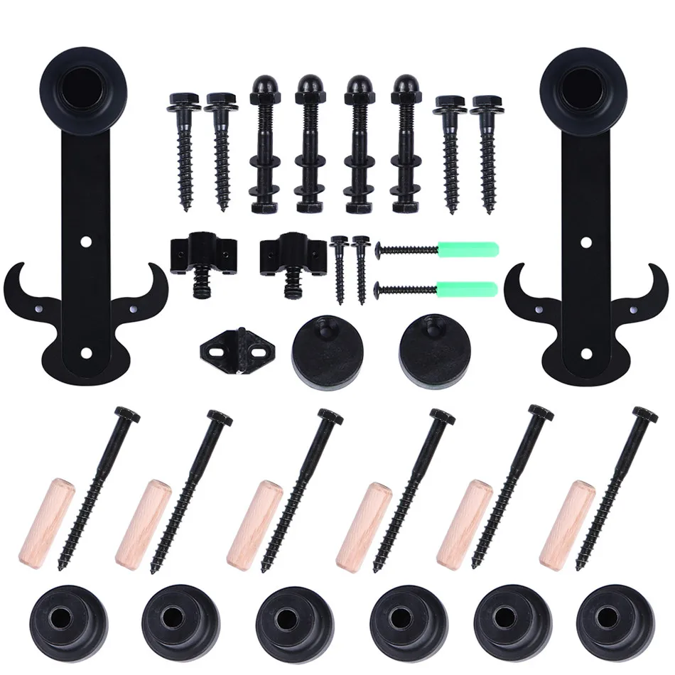 7.5FT Античном Стиле Трек Ролик Древесины Раздвижные Одного Сарай Дверной