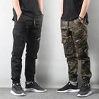 Эластичные мужские джинсы в японском стиле, брюки-карго с большими карманами, камуфляжные брюки в стиле милитари, брюки для бега в стиле хип-хоп, уличная одежда