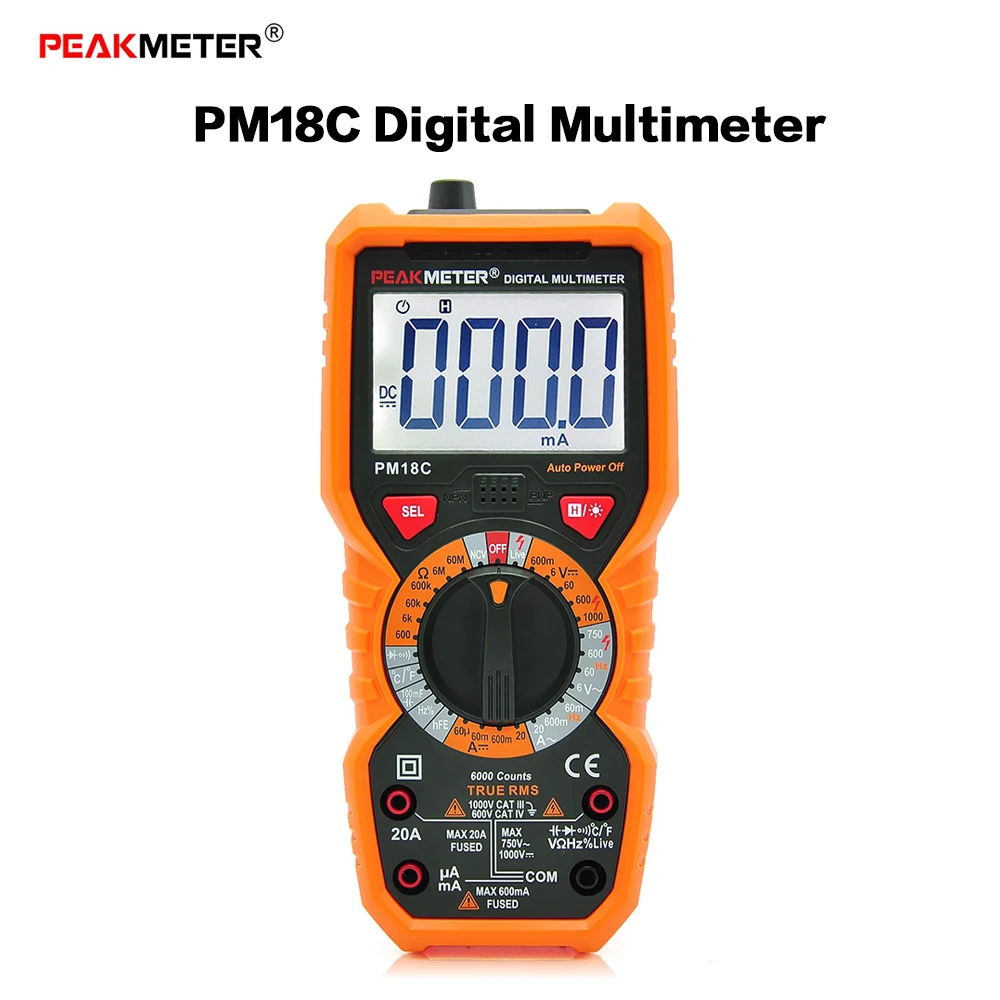 PEAKMETER PM18C мультиметр Цифровой мультиметры ток Температура частотомер Напряжение