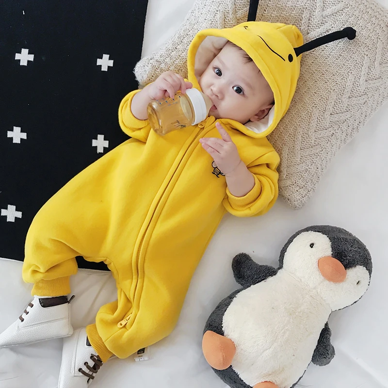 Lemonmiyu Детские стеганые зимние комбинезоны с рисунком из мультфильма однотонные