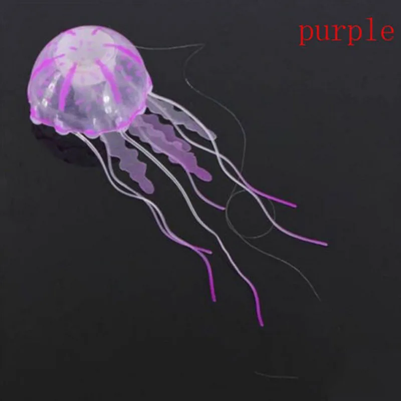 Purple Воздушный насос светящийся эффект искусственная Медуза Аквариум Украшение мини подводная лодка орнамент Подводный Надувные фигурки животных - Цвет: Purple