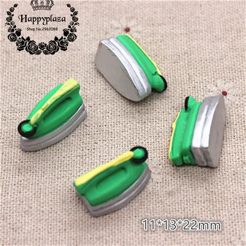 iron 10pcs Милый полимерный 3D античный домашний прибор ТВ/Радио/настольный телефон/железо/шайба миниатюрное искусство поставка украшение поделка-Шарм DIY - Цвет: iron 10pcs
