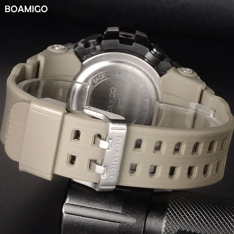 Мужские спортивные военные армейские часы BOAMIGO кварцевые наручные светодиодные