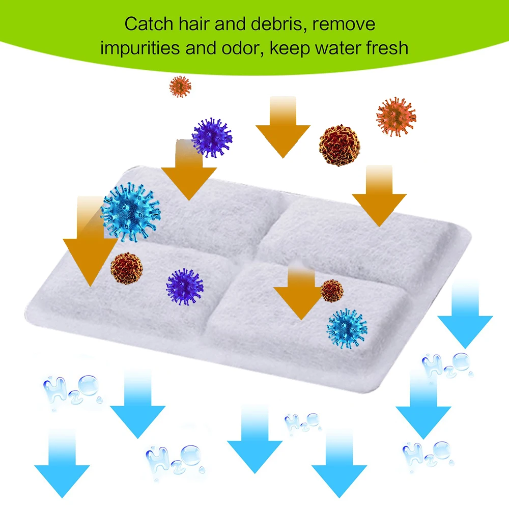 4PCS Activated Carbon Filters Charcoal Water Filter and Sponge set Replacement for Fountain Pet Dogs Cats Dispenser | Дом и сад