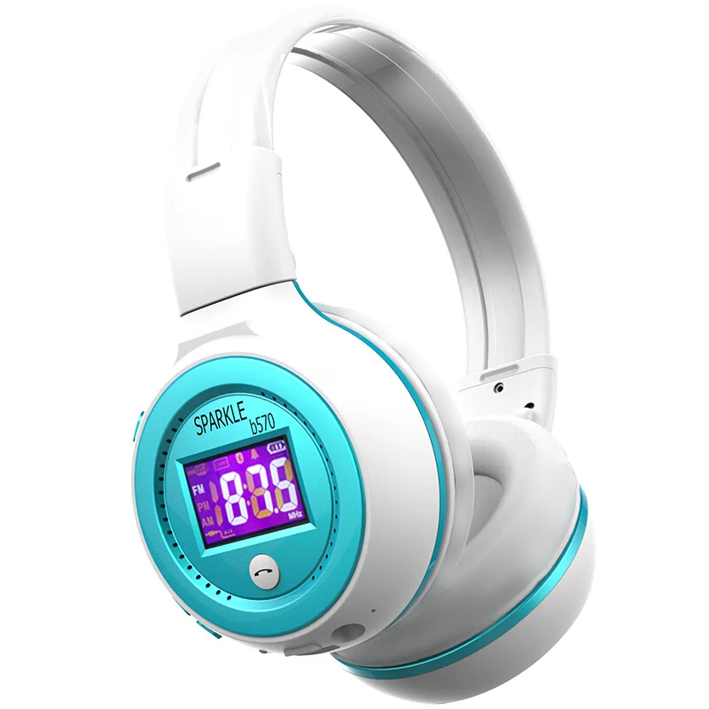 B570-Blue ZEALOT беспроводные Bluetooth наушники супер бас стерео гарнитура TF карта MP3 Воспроизведение FM радио громкой связи с микрофоном - Цвет: B570-Blue