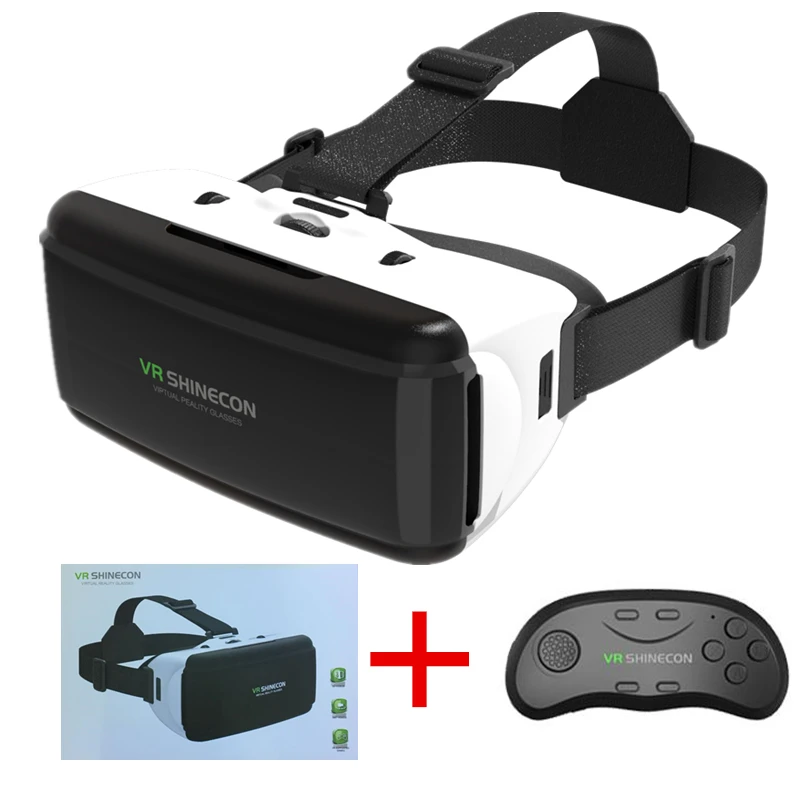 Белый VR Shinecon G06 шлем 3D очки виртуальной реальности для iPhone Android смартфон очки Android - Цвет: Белый