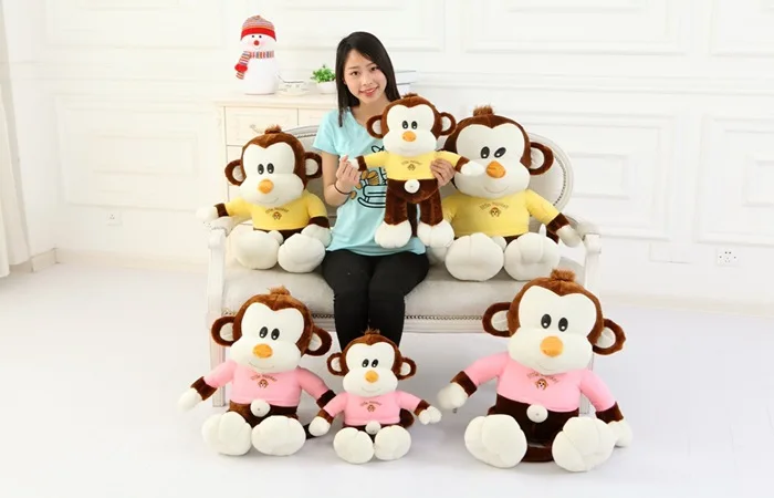 Бесплатная доставка мягкая плюшевая игрушка в виде милой обезьянки