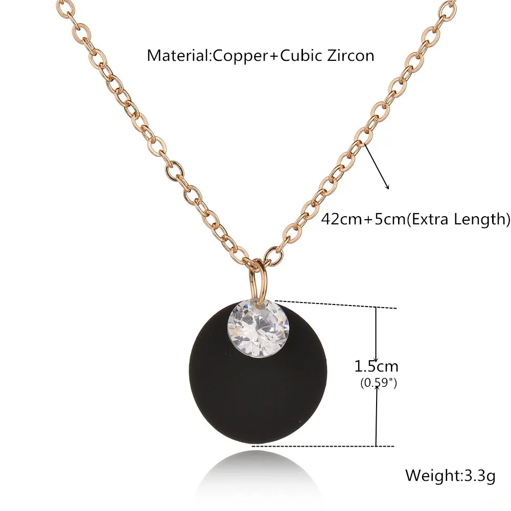UAM корейский стиль звенья цепи круглый черный золотой цвет кулон ожерелья для
