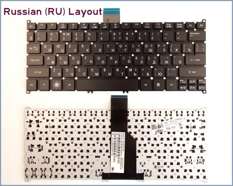 

Новая русская версия клавиатуры для ноутбука Acer 9Z.N7WSQ.11D NSK-R11SQ V128202CS1 PK130RO1A00