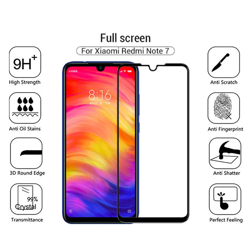 9 H закаленное стекло для Xiaomi Redmi Note 7 полное покрытие экрана протектор 6 39 &quotRedmi Pro