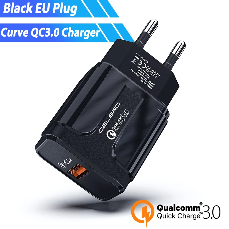 Black EU Charger 18 Вт настенное зарядное устройство Быстрая зарядка QC 3,0 Usb зарядное устройство для мобильного телефона Быстрая зарядка для iPhone 11 Pro Max Xiaomi Mi 9 A3 huawei - Тип штекера: Black EU Charger