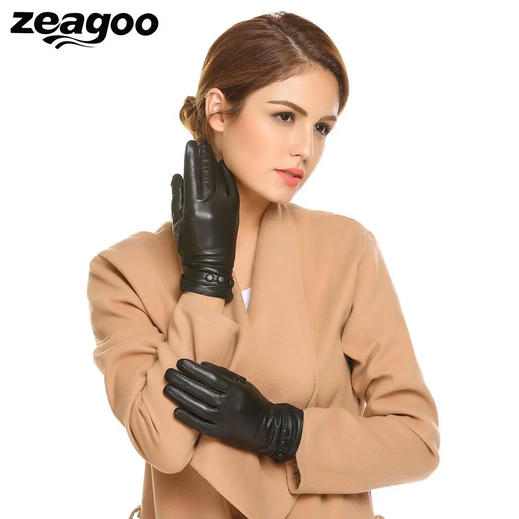 Zeagoo 100% шерстяная подкладка зимние теплые перчатки для сенсорного экрана женщин