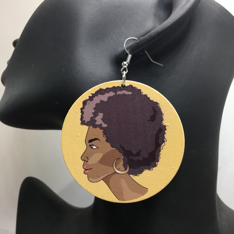 6 пар/лот 2017 африканские женские деревянные серьги с принтом | Украшения и