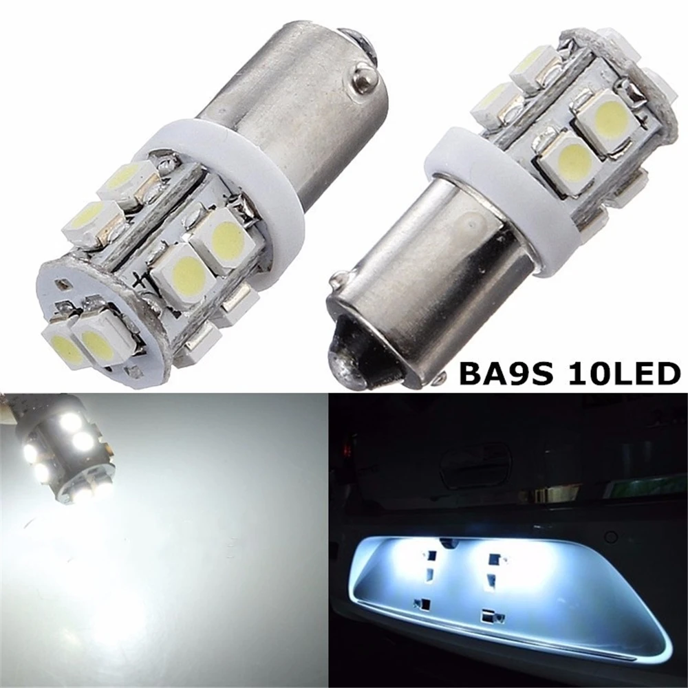 

10 шт., автомобильные светодиодсветодиодный лампы 10 smd BA9S T11T4W 53 895