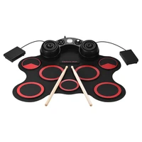 stereo electronic drum set 7 silicon electronics drum pads built in speakers usb recording function with drumsticks pedals