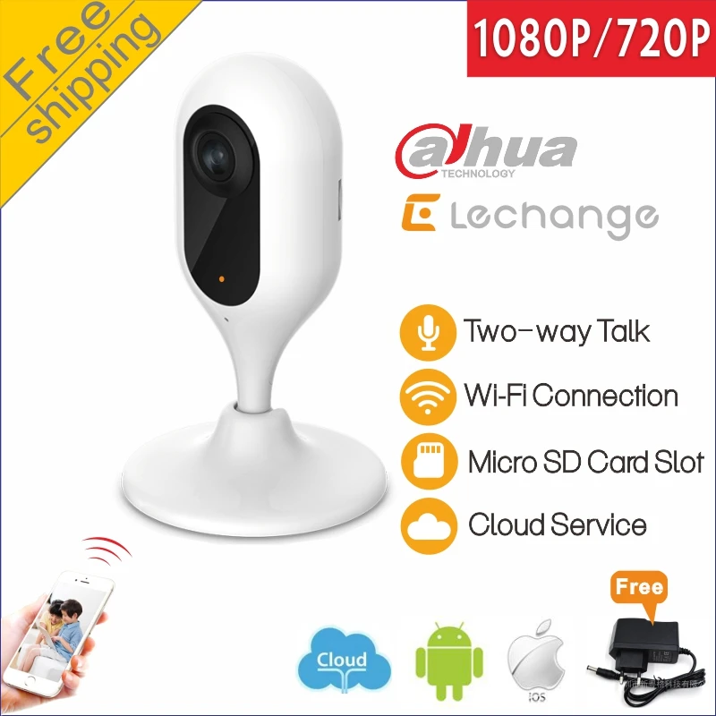 Бесплатная Доставка Dahua Wi Fi IP Камера Lechange HD 720P 1080 P 1MP 2MP P2P Беспроводной Cloud storage