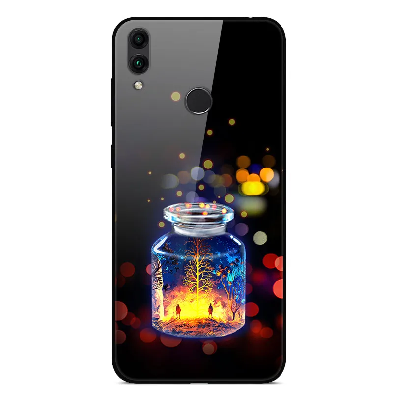 19 Tempered Glass Case For Huawei Honor 8C Case Hard PC Back Cover For Huawei Honor 8C Phone Cases Soft Bumper Coque on Honor8C 8 C - Цвет: 19