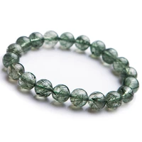 natural green rutilated quartz clear round beads bracelet crystal rare women men green rutilated quartz 7mm 8mm 9mm 10mm aaaaa