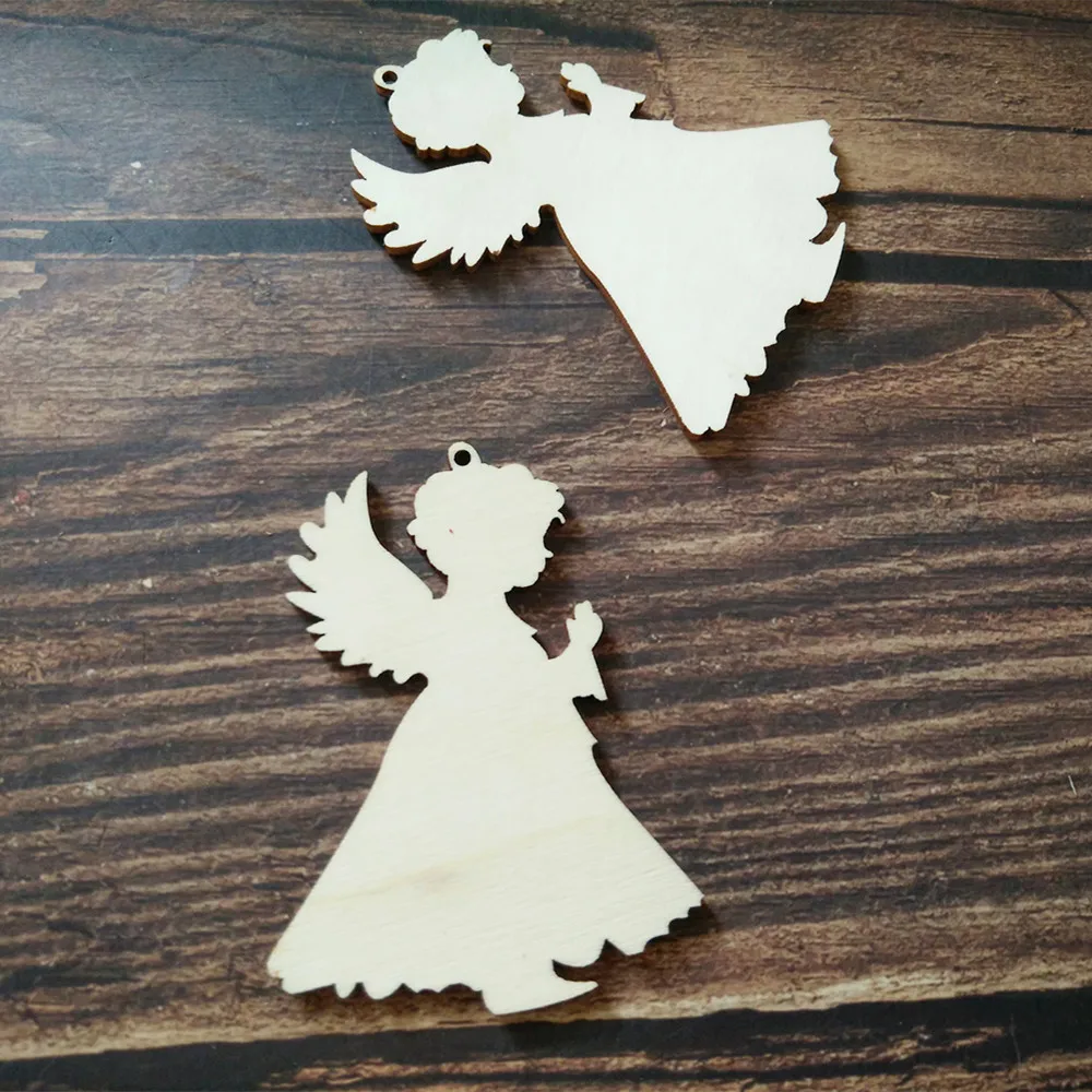 10 шт./лот лазерная резка деревянный пустой Ангел девушка форма дерево Свадьба