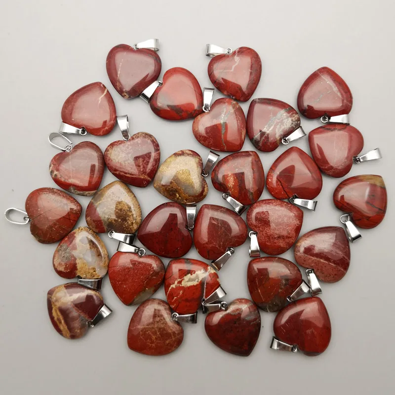

Fashion natural stone heart pendants Necklace for jewelry making charms Good Quality trendy accessories 50pcs/lot Wholesale