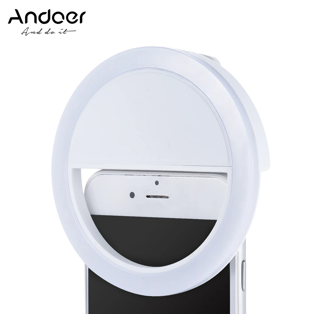 Мини светильник Andoer 36 светодиодов 3 режима встроенный аккумулятор|led selfie ring light|ring