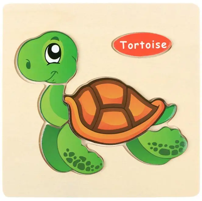 tortoise 3D деревянная Когнитивная головоломка для животных, головоломка для кошек, собак, слонов, деревянные игрушки для малышей, детские развивающие игрушки для детей - Цвет: tortoise