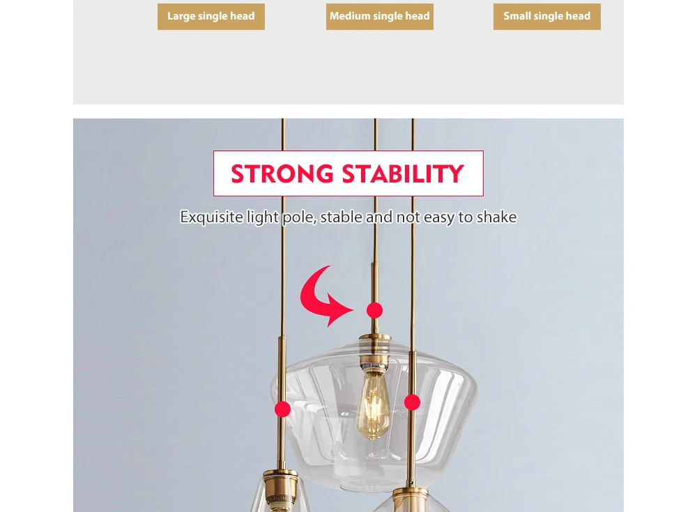 Glass Pendant Light Nordic Pendant Lamp Edison Pendant Light Brass Creative Minimalist E27 Lighting Lampshade For Restaurant