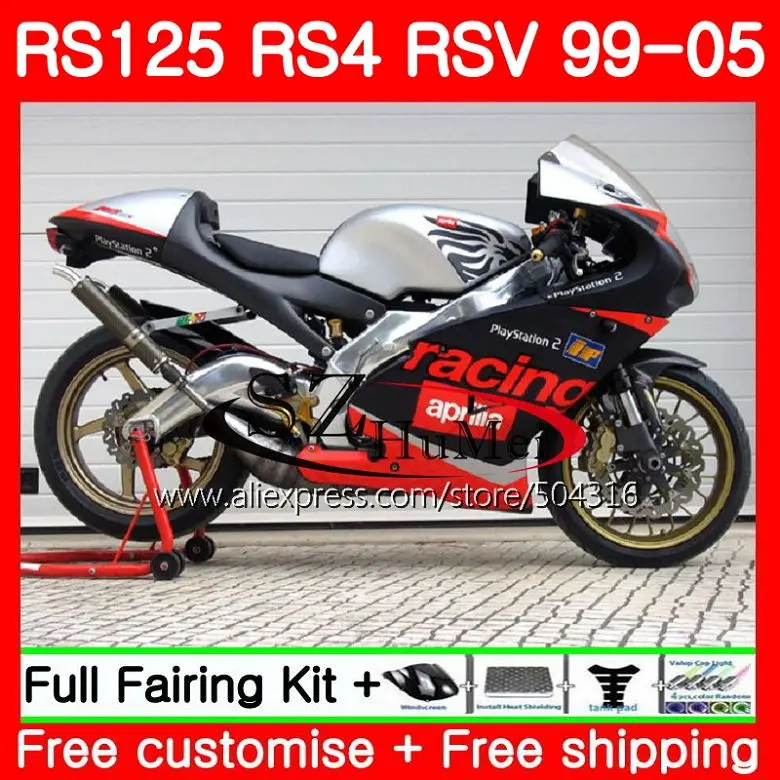 Корпус для Aprilia RS 125 1999 2000 2001 2002 2003 2005 84SH10 RS4 серебристо черный RSV125 RS125 99 00 01 02 03 04 05