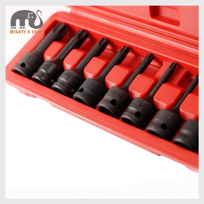 9 шт. Cr-Mo 1/2 ''доктор 75mmL Torx звезды воздействия socket биты: T20 25 30 40 45-T70 | Инструменты