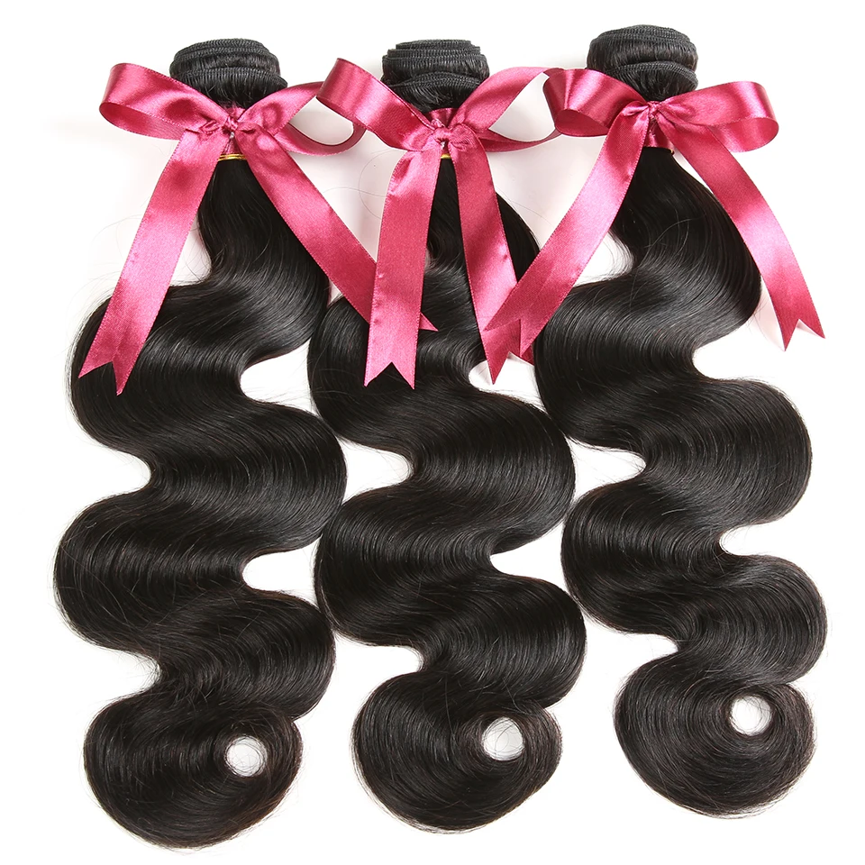 

Karizma Brazilian Hair 3 Bundles With Closure Body Wave 100% Human Hair Weave With Closure Middle Part Non-Remy Hair 4Pcs/lot