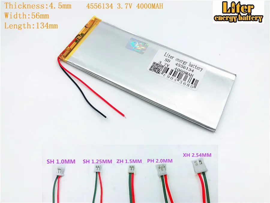 

4556134 3.7v 4000mah lithium polymer battery FOR 3.7v 4000mah 4556134 PLUG Tablet PC rechargeable battery