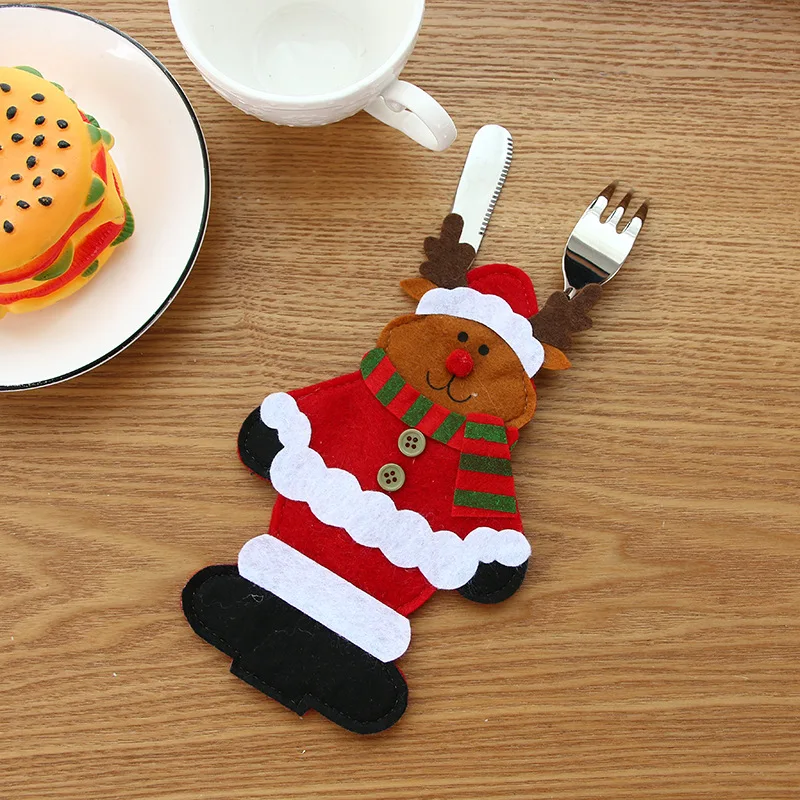 Christmas Packing Bag For Knives And Forks Table Decor 12 Pcs Santa Claus Tableware Decorations Xmas | Дом и сад