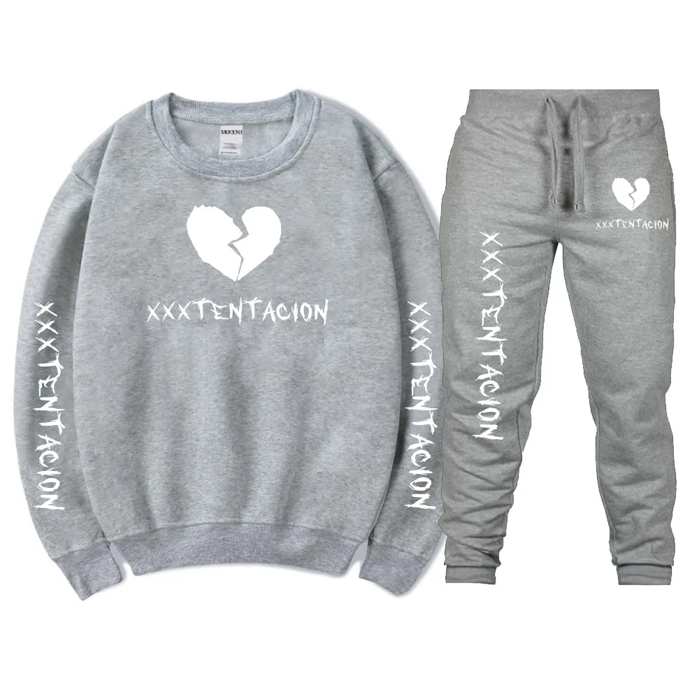 New Fashion Tracksuit men XXXTentacion Hip hop print cotton Hoodies+pants set casual sportsuits male autumn winter suits | Мужская