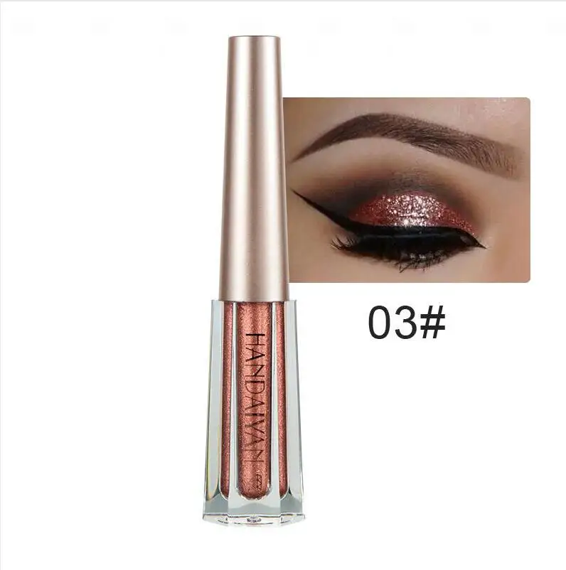 H013-03 HANDAIYAN Shimmer Metallic жидкие тени для век 12 Цвет Профессиональный Даймонд тени для век макияж алмаз пигмент оттенок жидкие тени для век - Цвет: H013-03