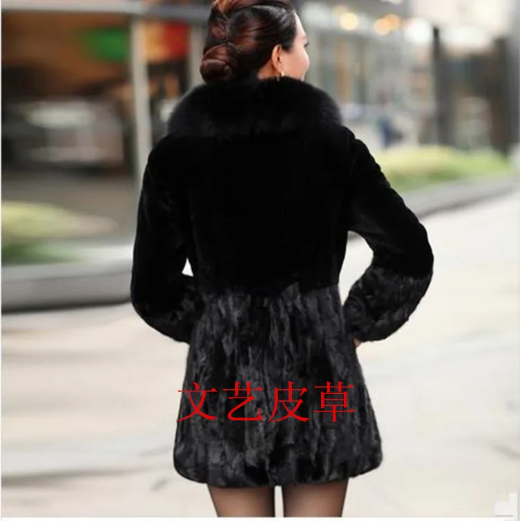 

New Free shipping Ultralarge fur coat fox fur women's overcoat patchwork medium-long fur leather fur coat