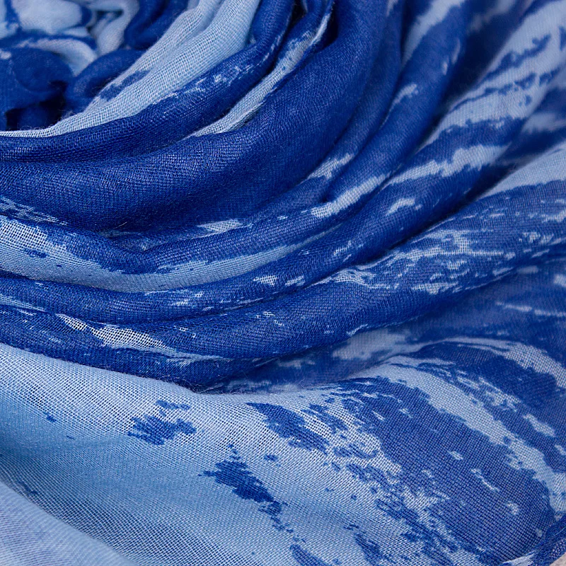 

Lightweight Women Scarf Soft Large Oil Print Polyester Warm Long Sheer Shawl and Warp
