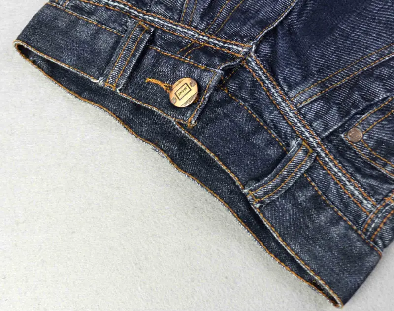 Мальчика Вышивка Letter Pattern джинсы Дети Полная длина брюки с карманами кнопка