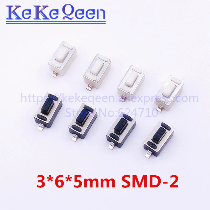 100 шт SMD 2PIN 3*6*4 3 мм 5 3*6*5 тактовый переключатель 3x6x4 3/4 5/5 разъемы кнопочный
