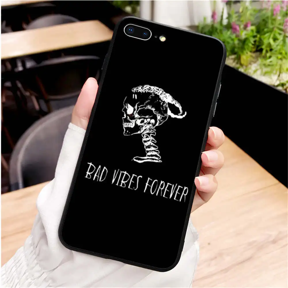 Хип-хоп рэппер xxxtentacion bad vibes forever lil peep Мягкий Силиконовый ТПУ чехол для телефона для iPhone MAX XS XR X10 5 6 7 8Plus - Цвет: TPU