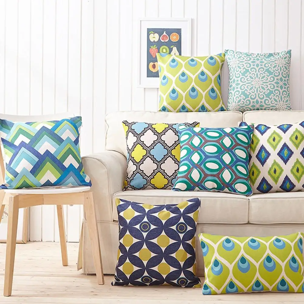 

Nordic Style 18 Inch Geometric Linen Pillow Case Cushion Cover Set Home Sofa Decor
