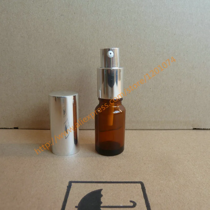 Прозрачная/синяя/зеленая/коричневая стеклянная бутылка 10 мл с алюминиевым