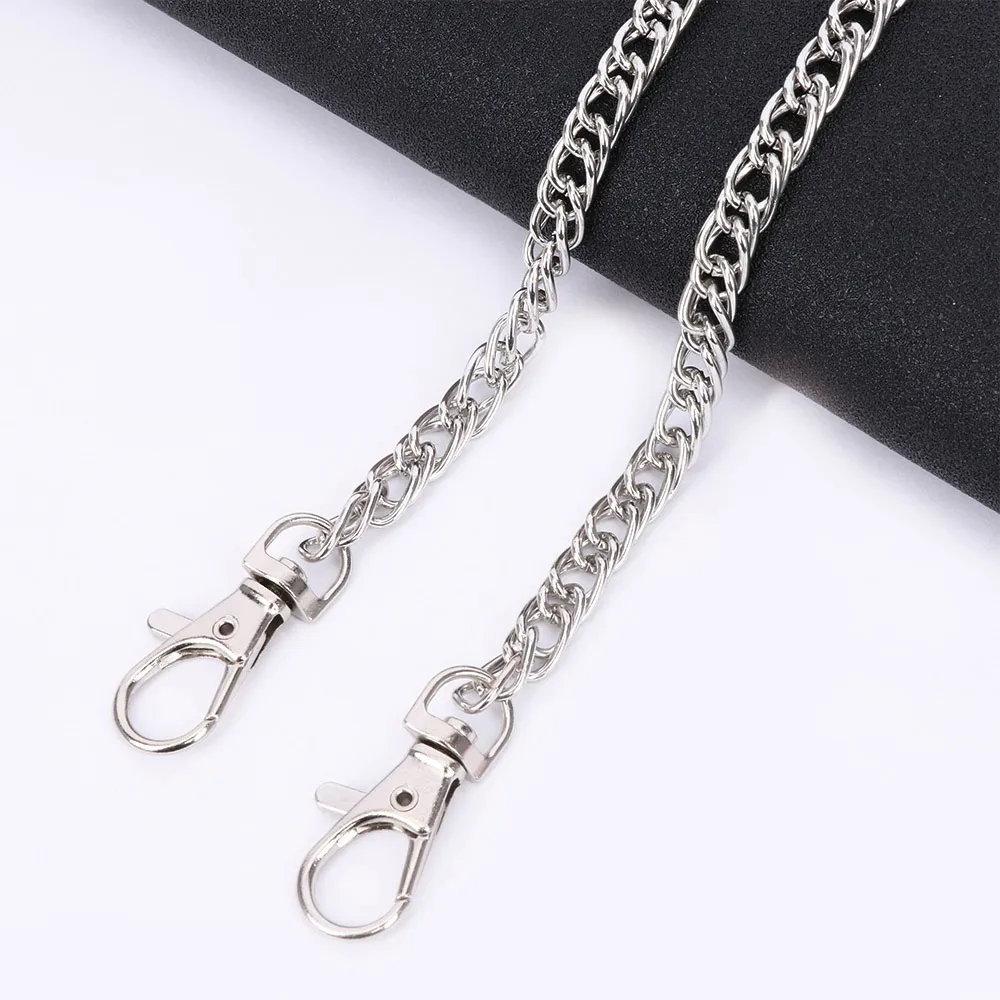 120 silver Твердые DIY металлические ремни сумки цепи сумки ремешки на плечо для сумок пряжки ручки черный золотой серебряный ремень аксессуары для сумок - Цвет: 120 silver