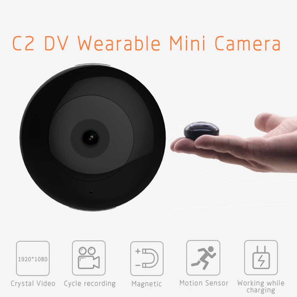 Мини камера Camsoy C2DV Wifi 1080P FULL HD портативная Экшн с детектором движения